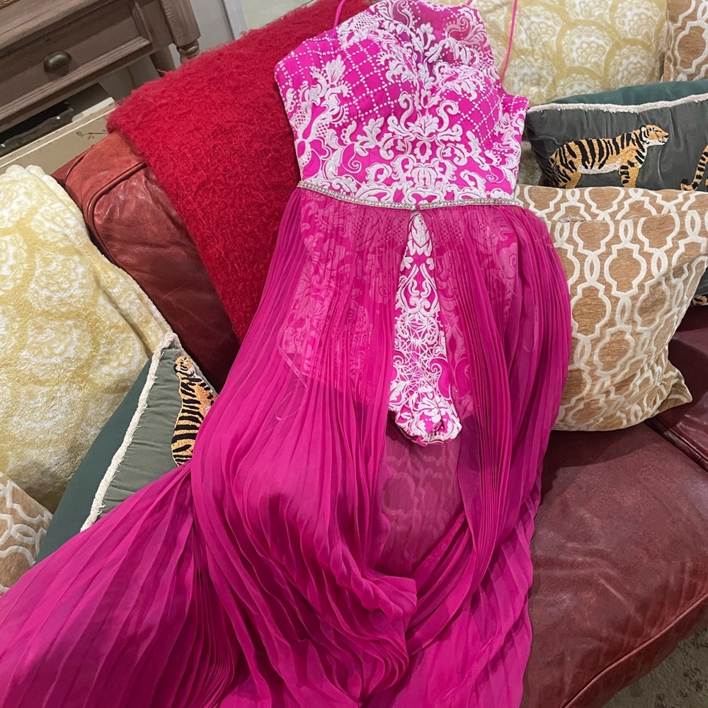 Vibrant Pink Patterned Dress
